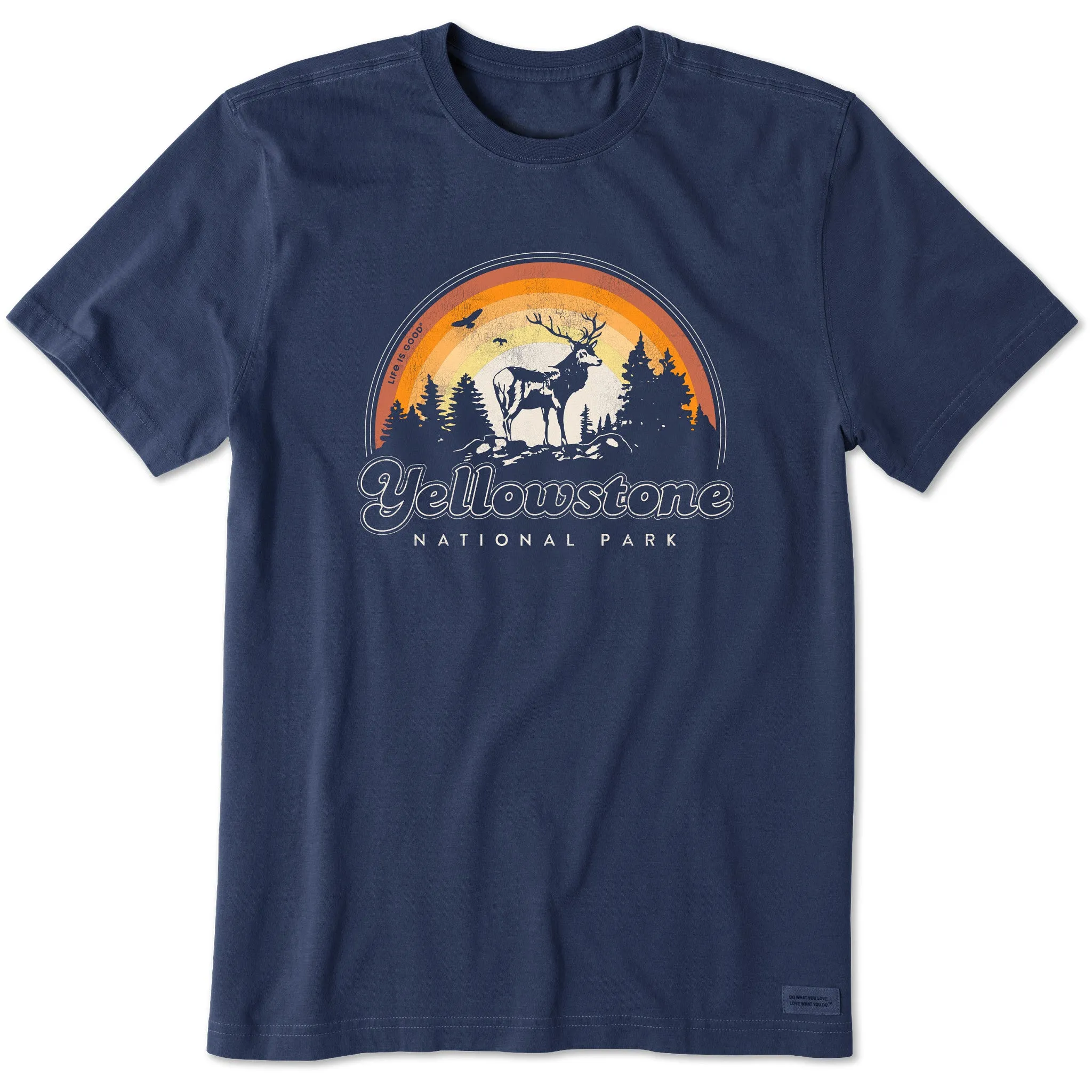 Men's Yellowstone National Park Buck Short Sleeve Crusher Tee Life is Good