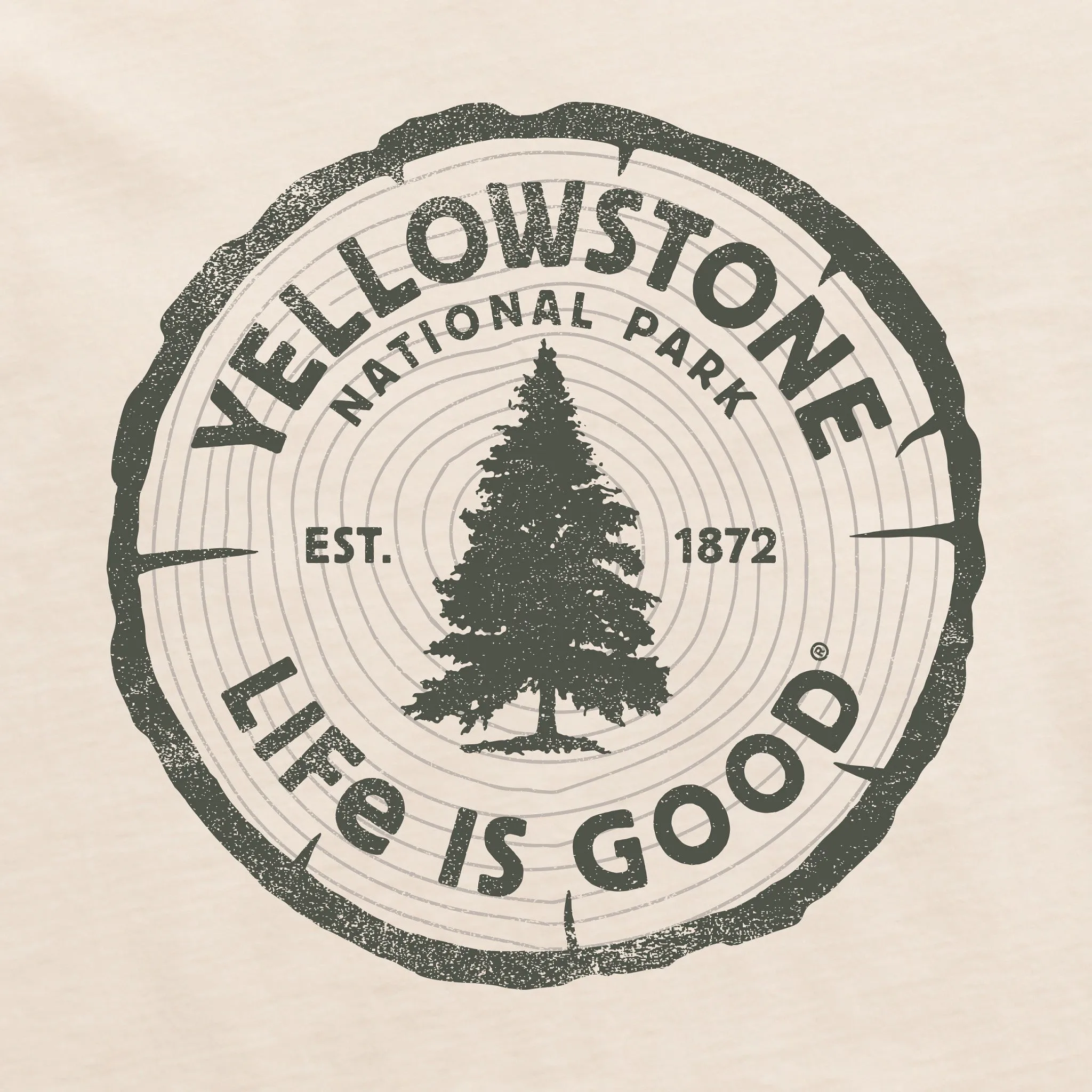 Men's Yellowstone Stump Short Sleeve Crusher Tee Life is Good