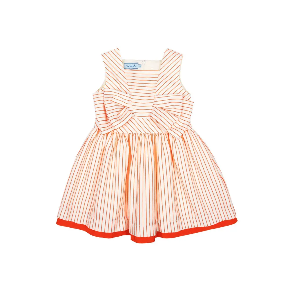 Mimisol Kids Girl's Cream Striped Cotton Dress