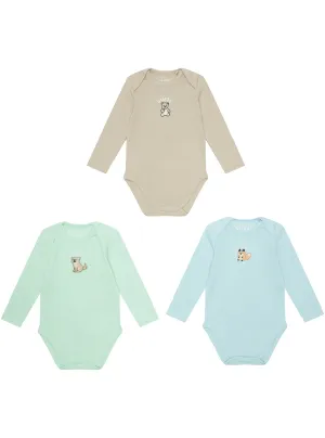 Multi Colour 3 Piece Bodysuit Set (0-12M) Guess