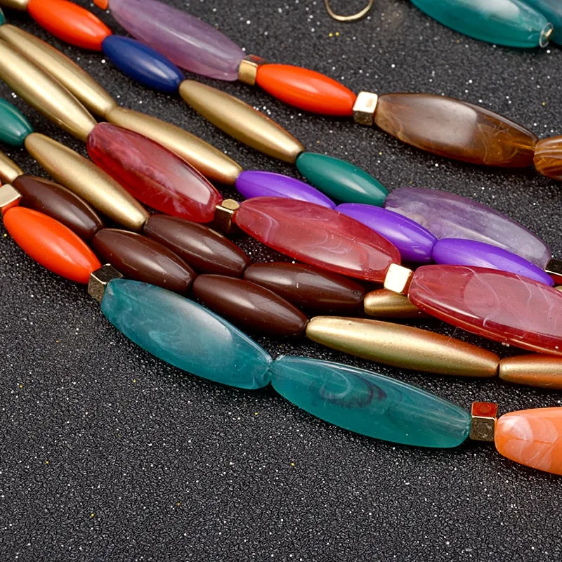 Multi Layer Colored Bead Necklace Set Anna Kay Co