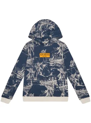 Navy Hooded Long Sleeve Jumper (7-16) Guess