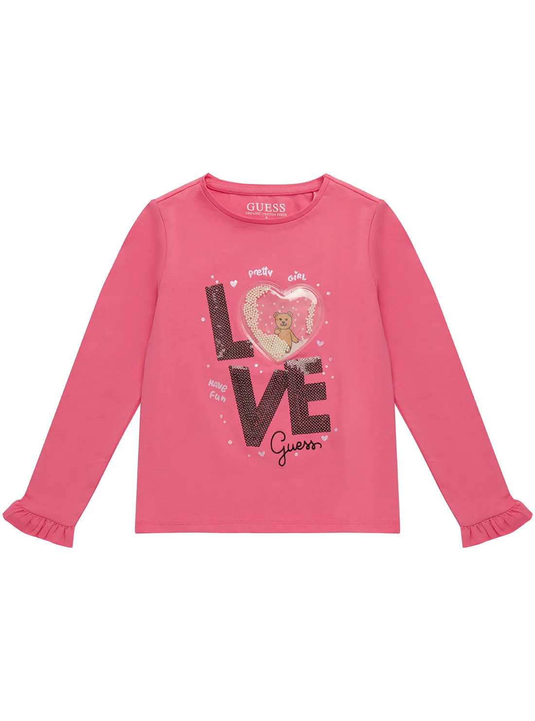 Pink Long Sleeve T-Shirt Guess