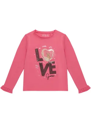 Pink Long Sleeve T-Shirt Guess