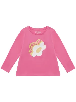 Pink Long Sleeve Top (0-12M) Guess