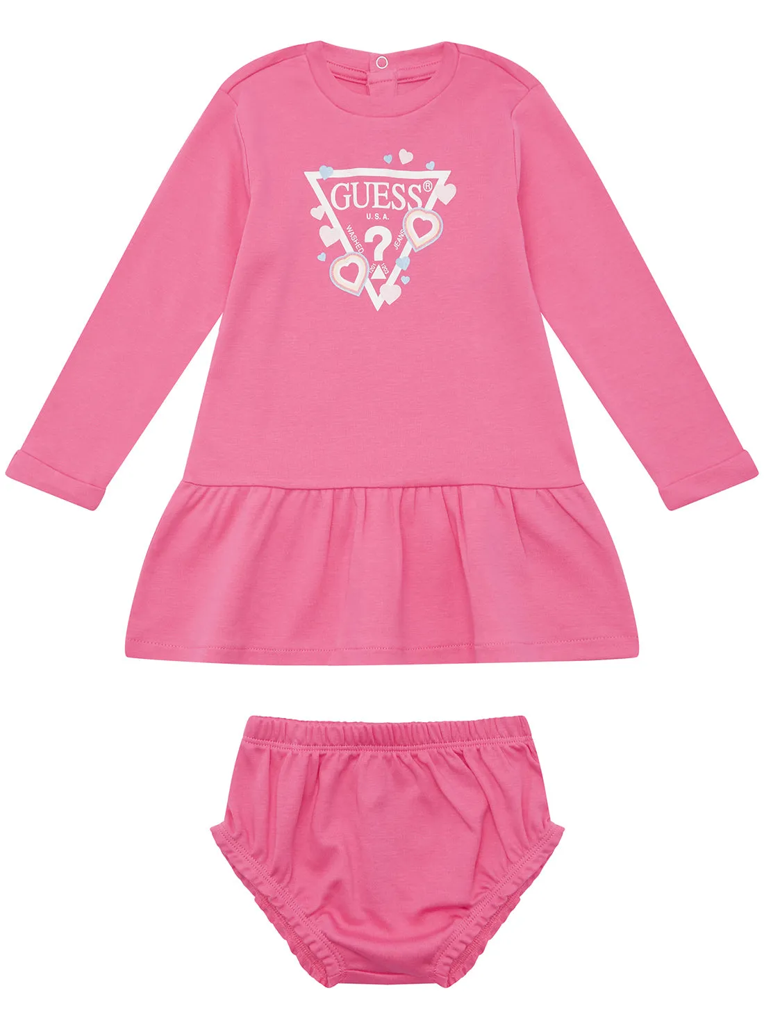 Pink Long Sleeves and Panties Set (0-12M) Guess