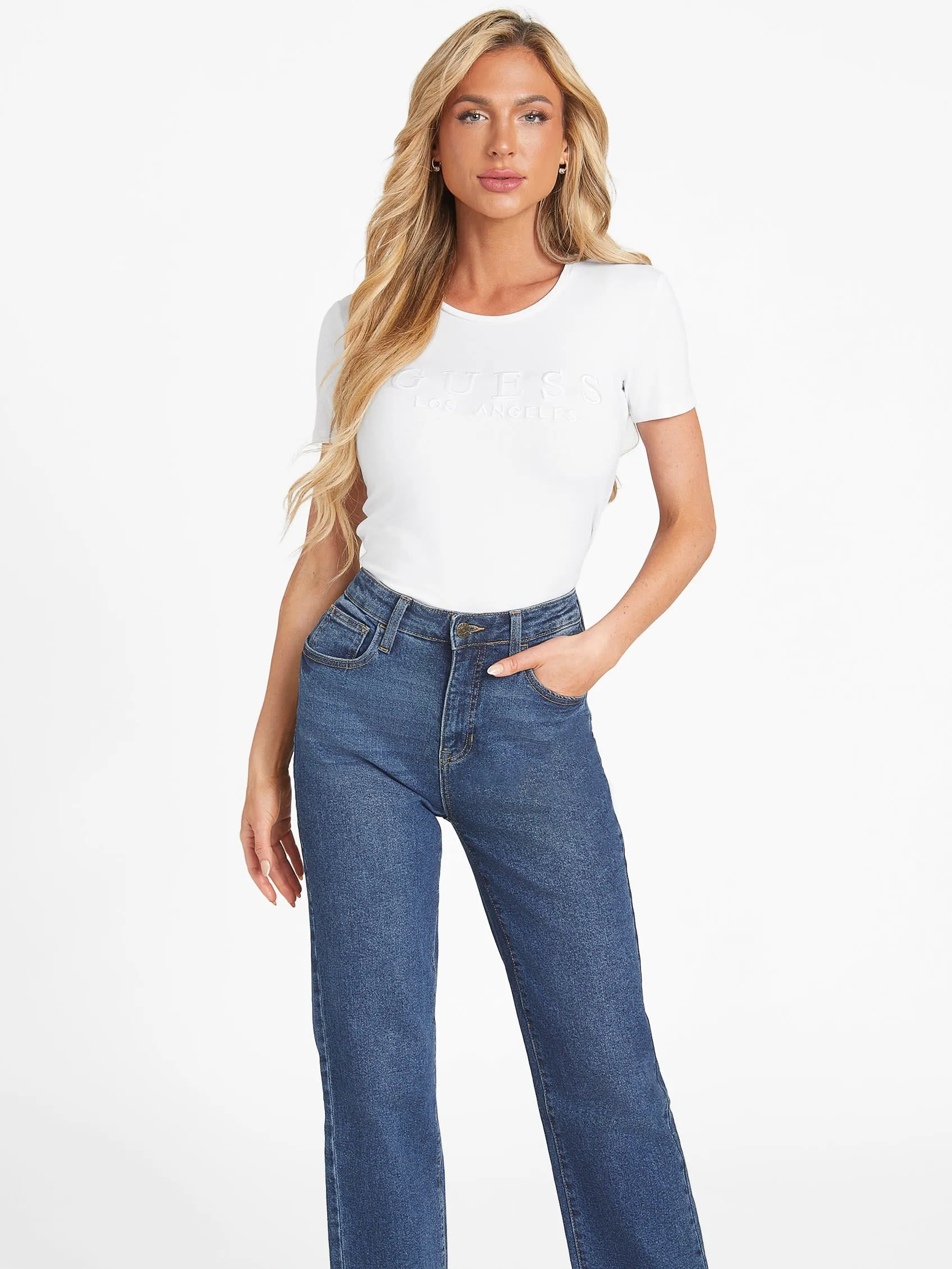 Reformation Lizza Embroidered Logo Tee