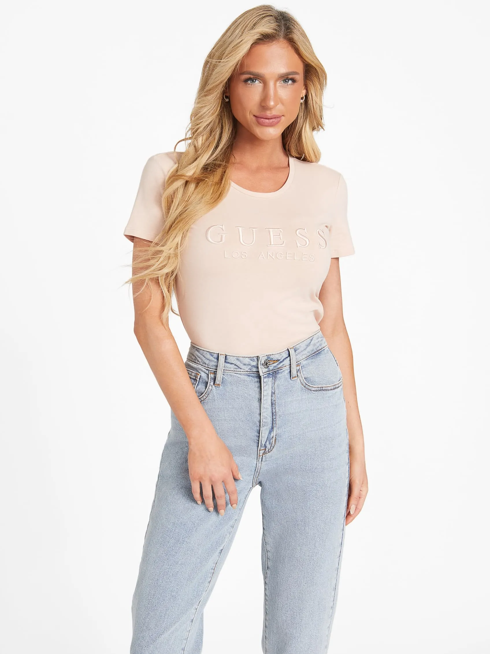Reformation Lizza Embroidered Logo Tee