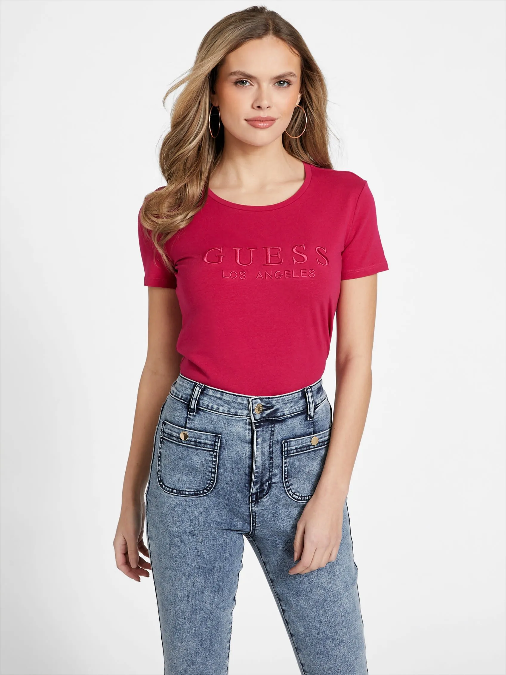Reformation Lizza Embroidered Logo Tee