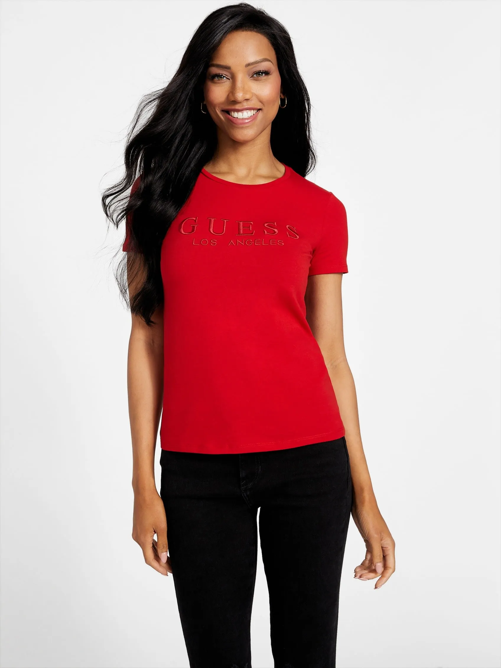 Reformation Lizza Embroidered Logo Tee