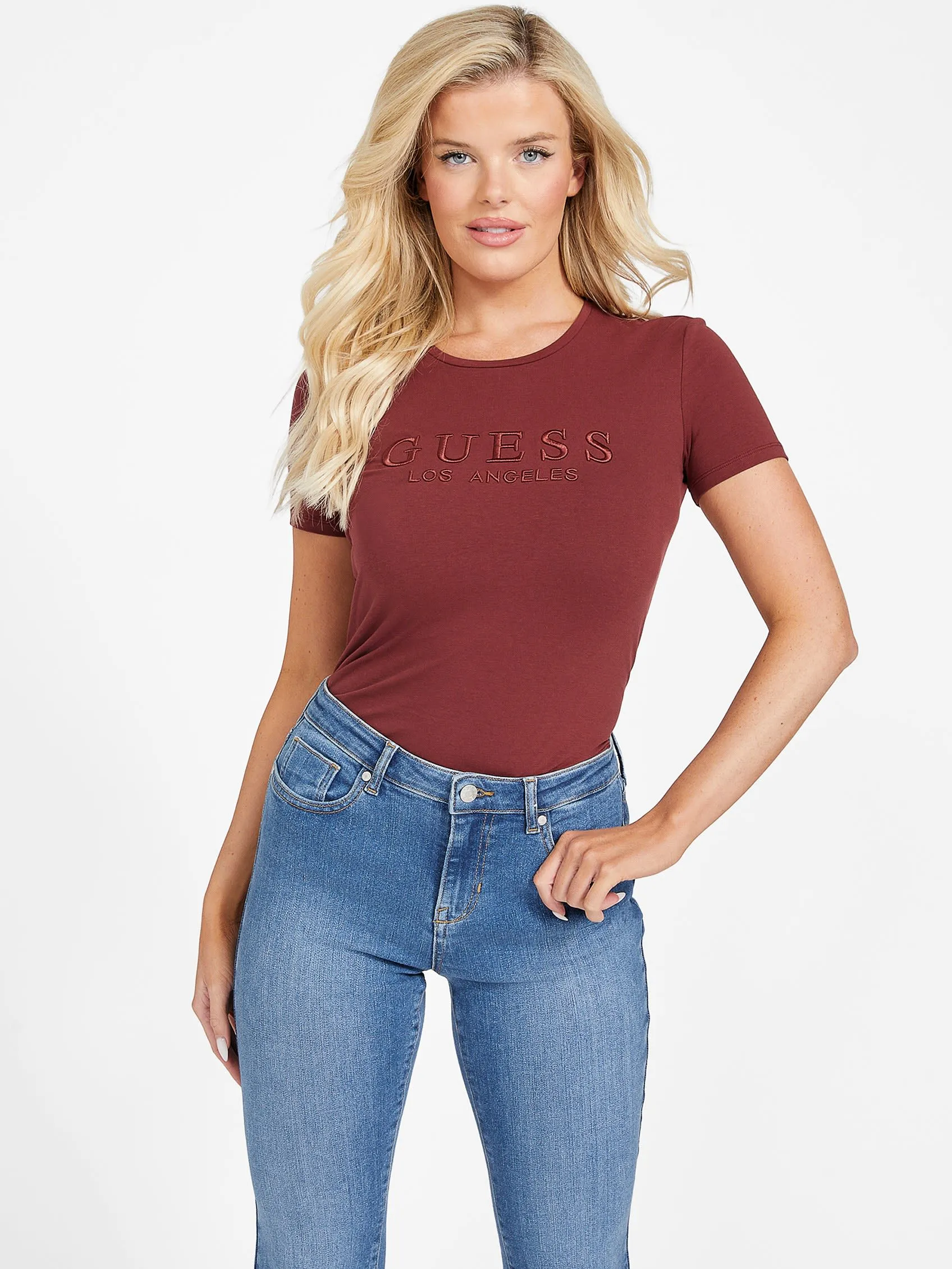 Reformation Lizza Embroidered Logo Tee