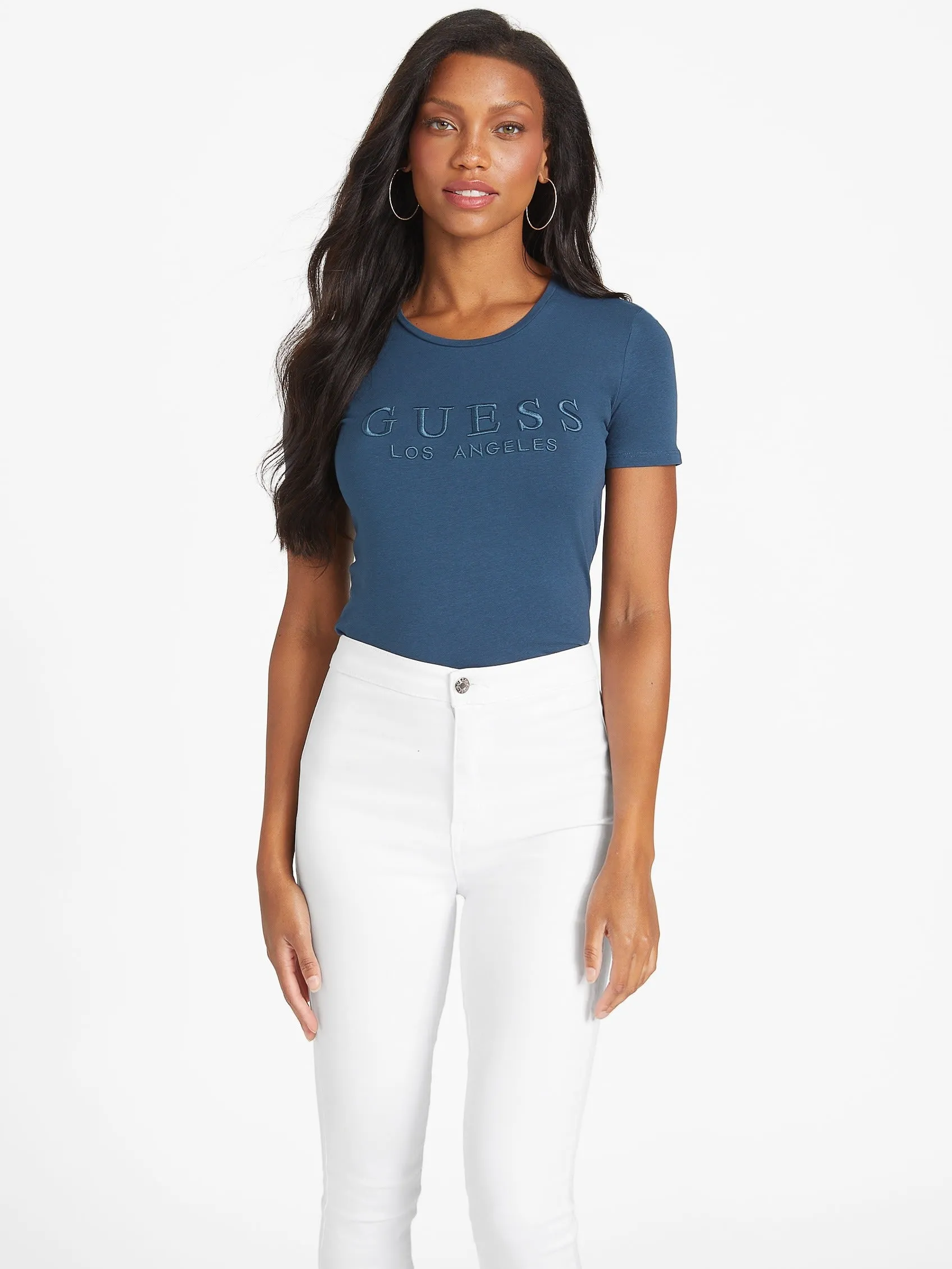 Reformation Lizza Embroidered Logo Tee