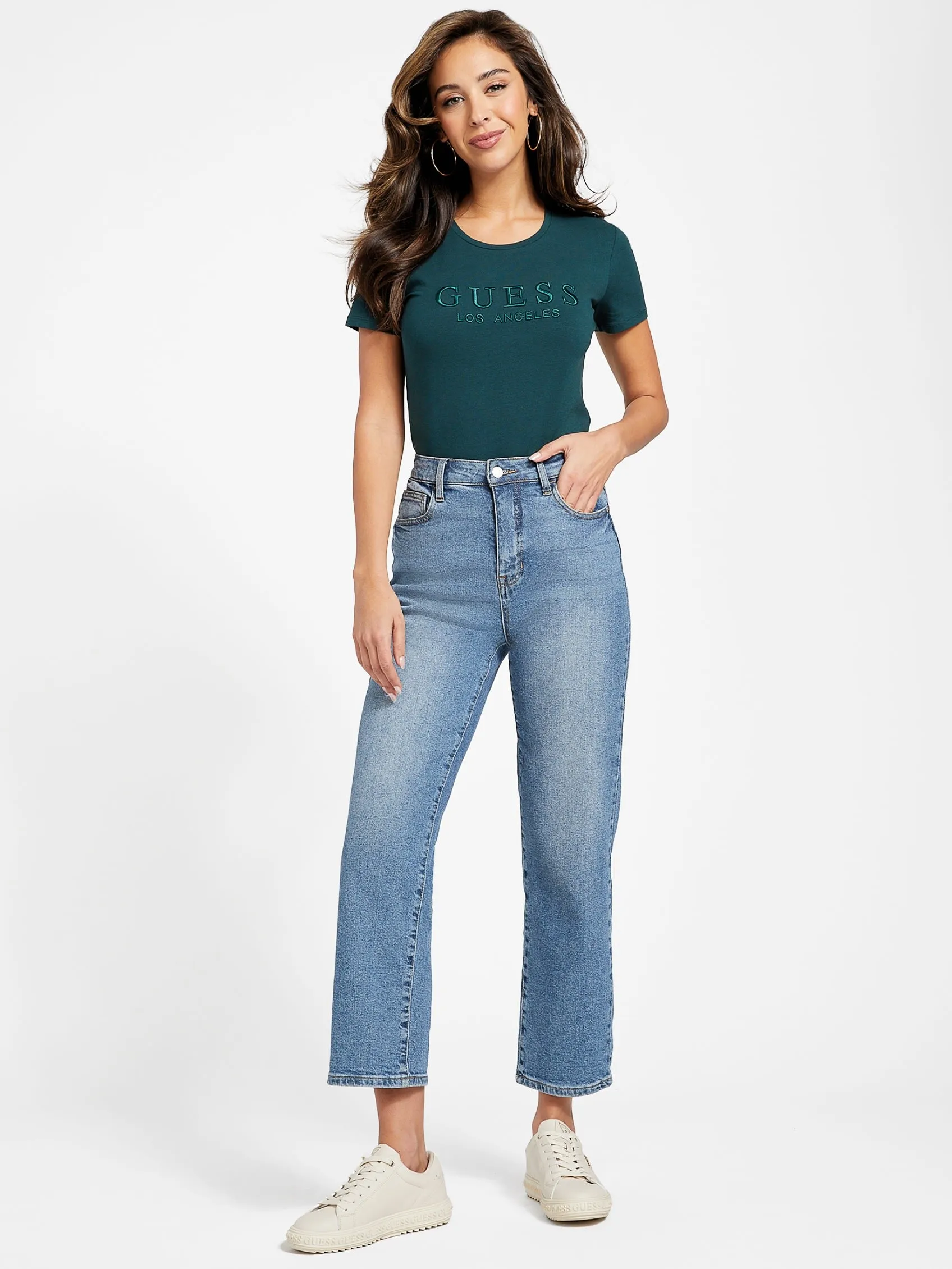 Reformation Lizza Embroidered Logo Tee