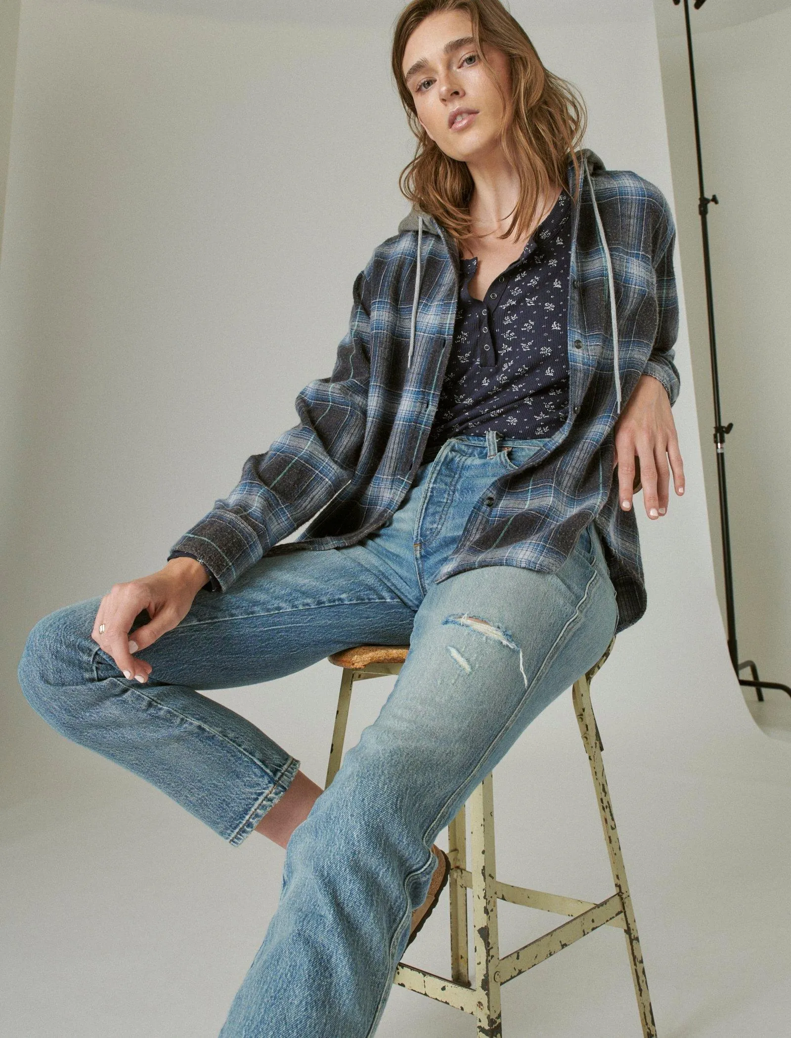 Reformation Lucky Brand Women's High Rise Drew Mom Jean