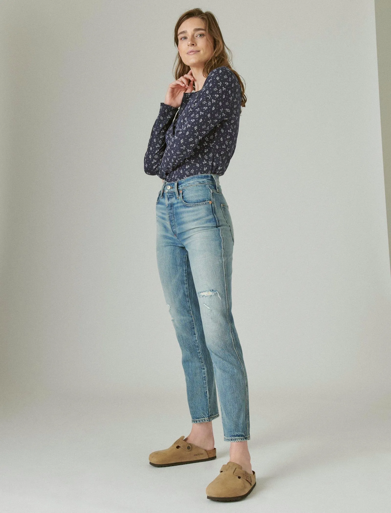 Reformation Lucky Brand Women's High Rise Drew Mom Jean