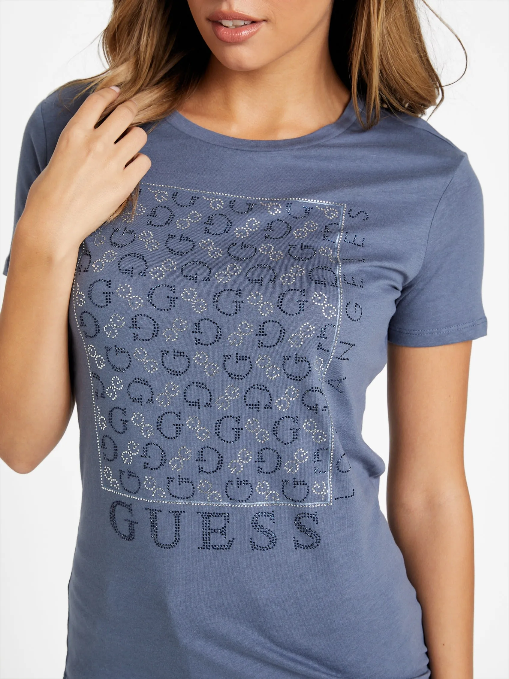 Reformation Naty Crewneck Rhinestone Tee