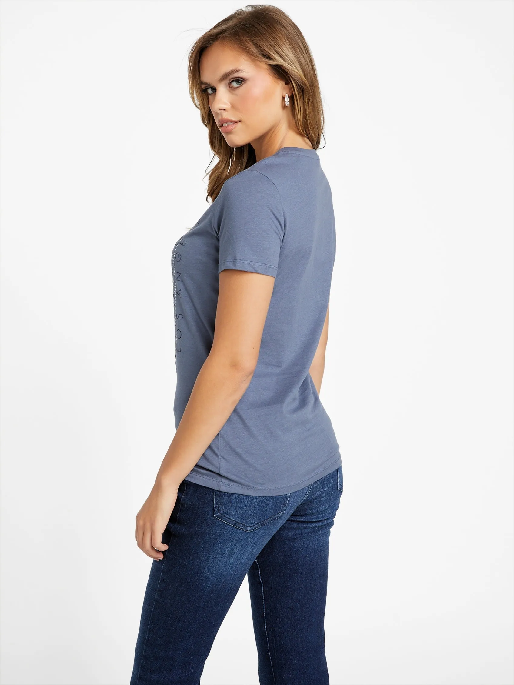 Reformation Naty Crewneck Rhinestone Tee