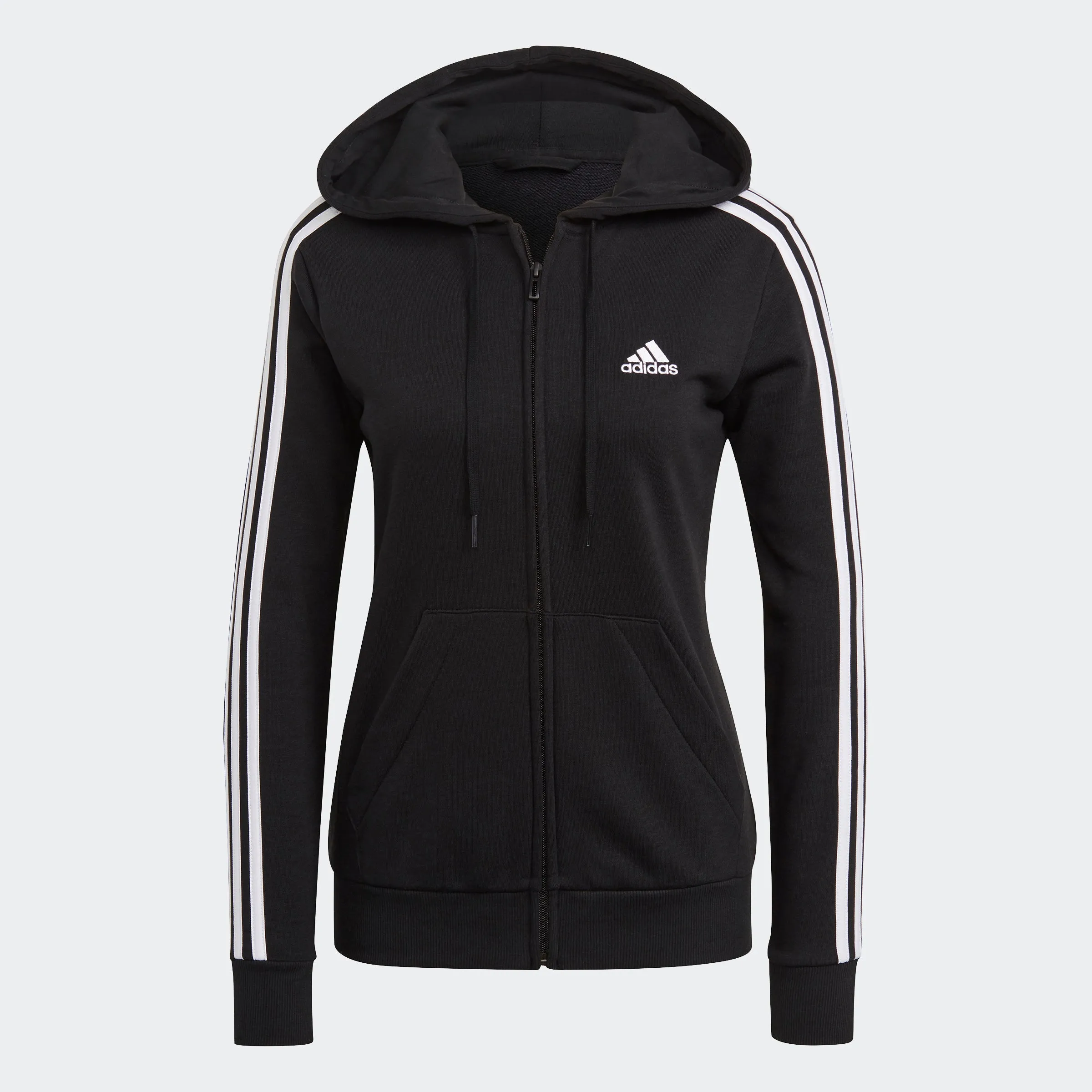 Reformation Women's adidas Essentials French Terry 3-Stripes Full-Zip Hoodie