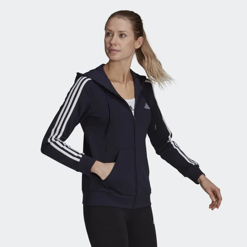 Reformation Women's adidas Essentials French Terry 3-Stripes Full-Zip Hoodie