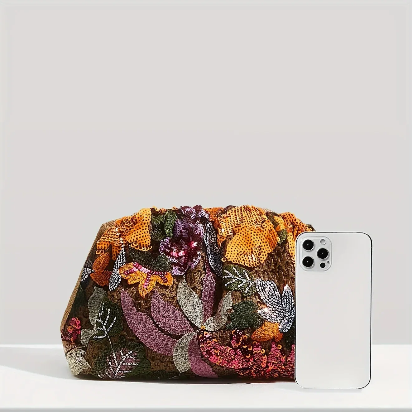 Retro Orange Beaded Clutch Bag Anna Kay Co