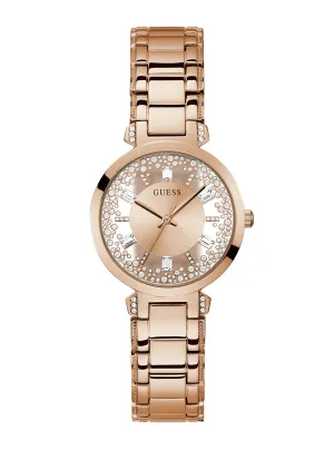 Rose Gold Crystal Clear Glitz Watch Guess