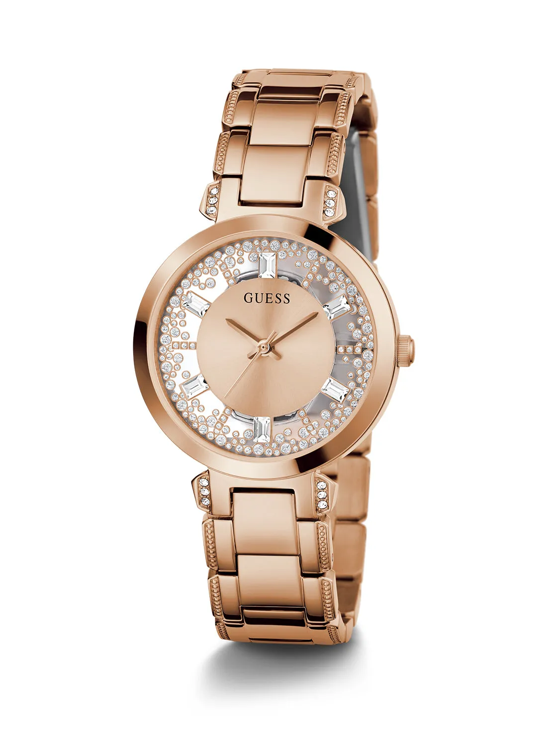 Rose Gold Crystal Clear Glitz Watch Guess