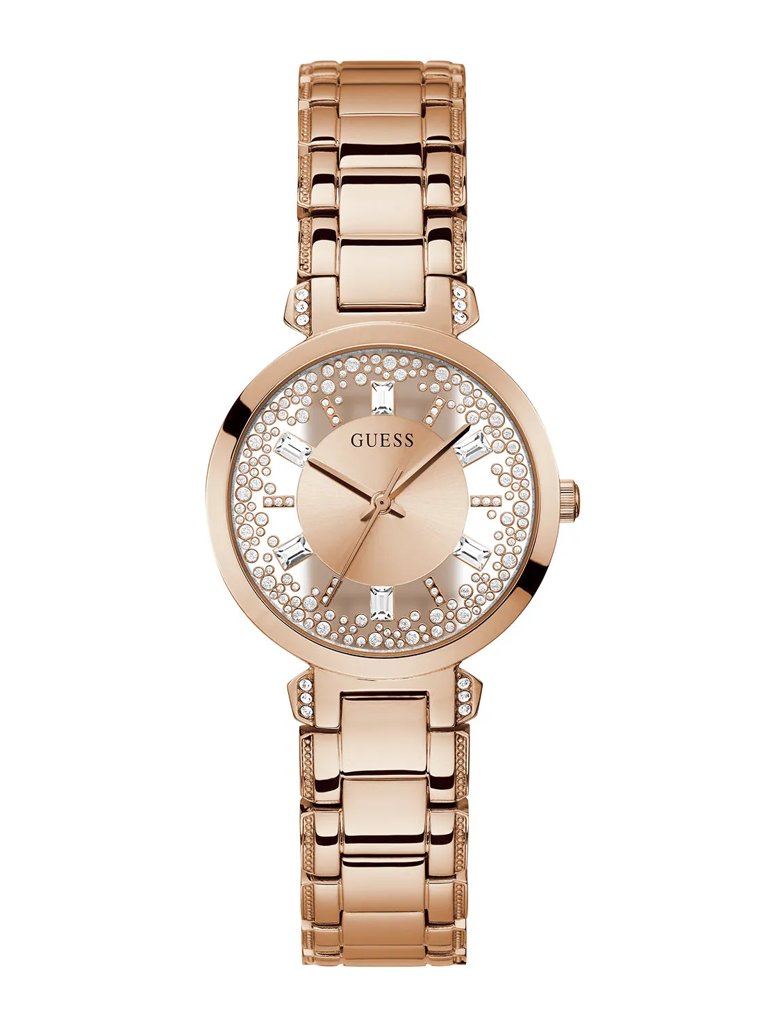 Rose Gold Crystal Clear Glitz Watch Guess