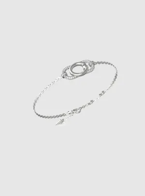 Silver G Logo Crystals Bracelet Guess