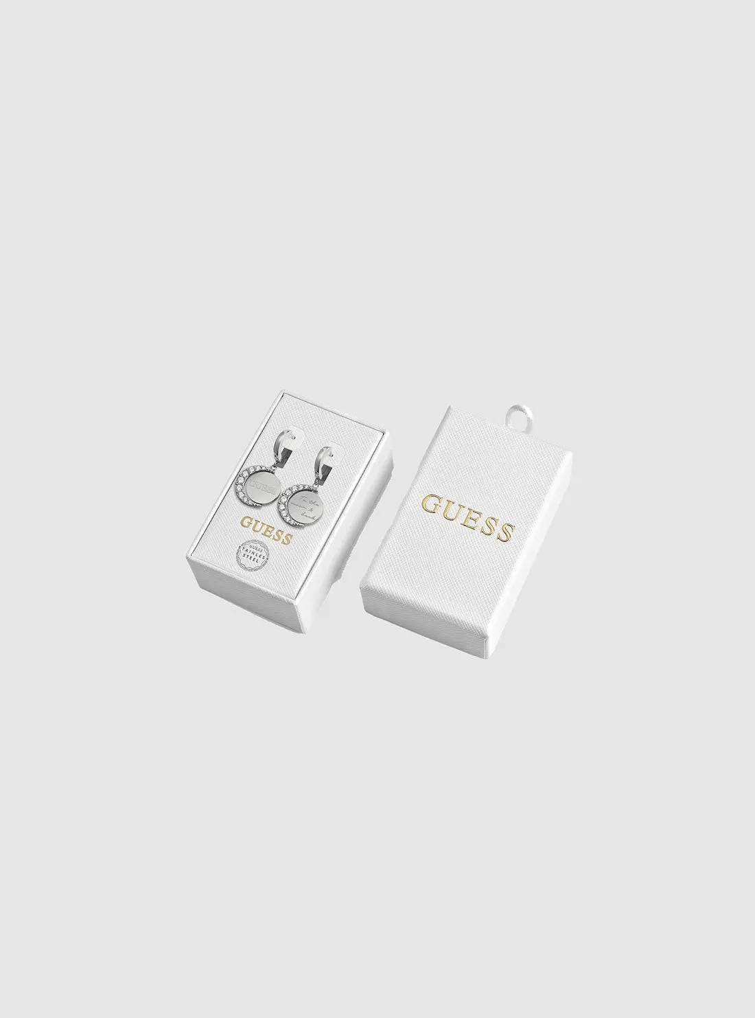 Silver Round Earrings Guess