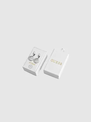 Silver Round Earrings Guess
