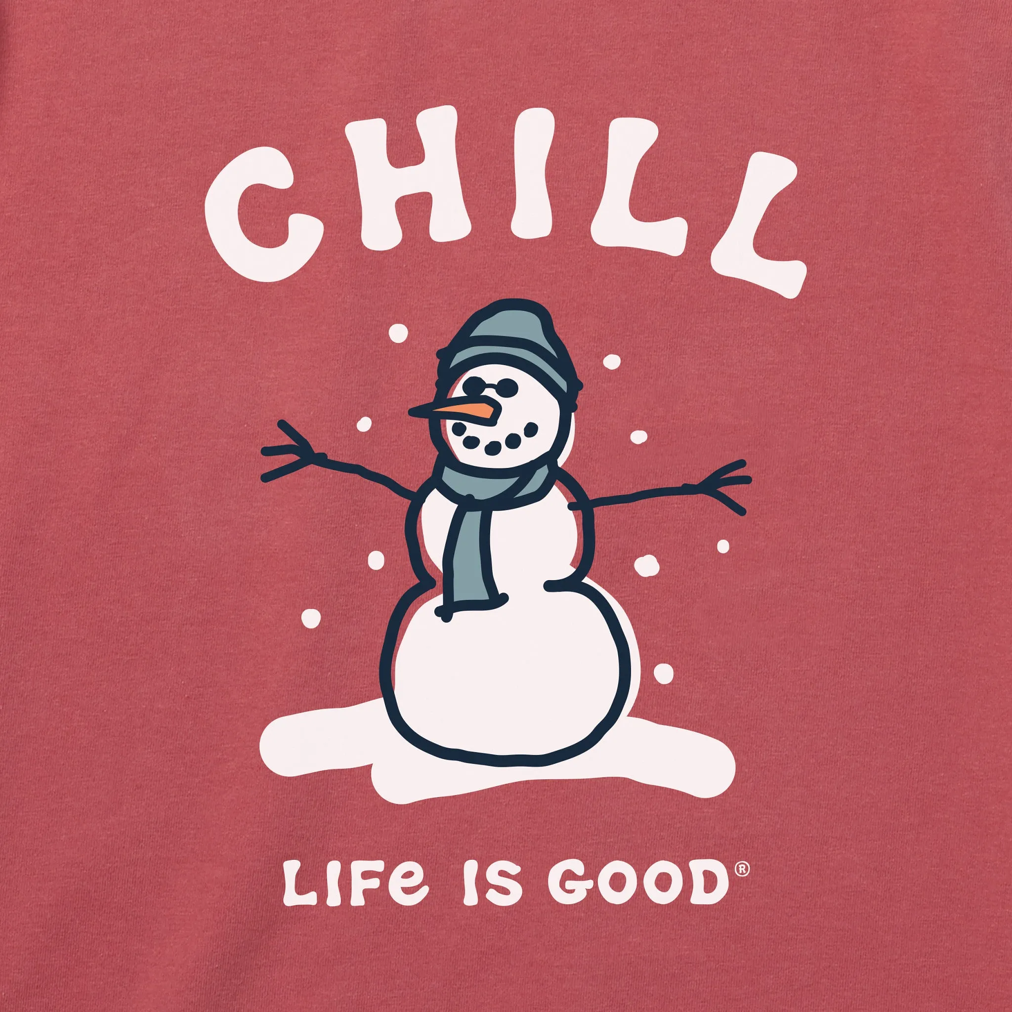 Toddler Chill Snowman Long Sleeve Crusher Tee Life is Good
