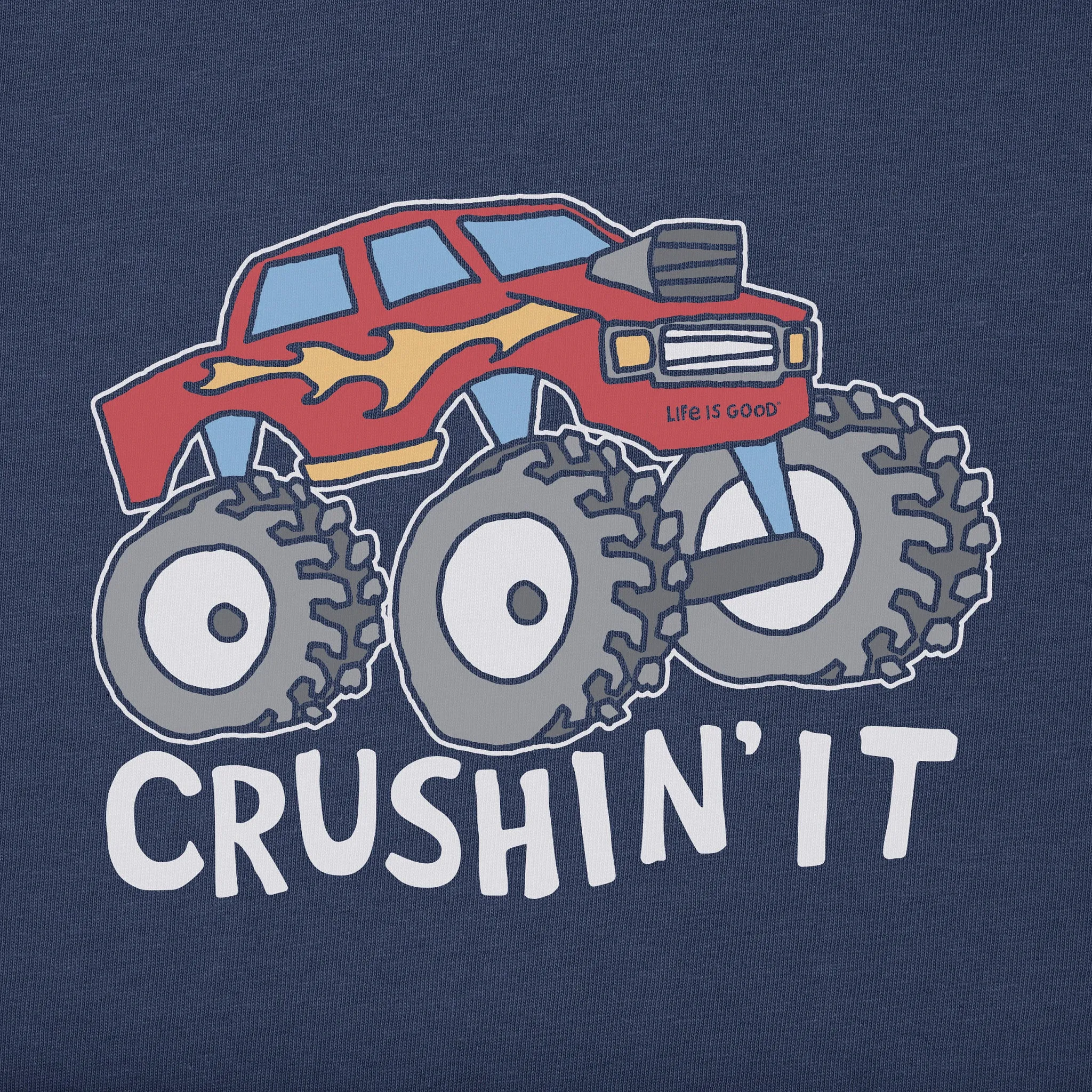Toddler Crushin It Truck Long Sleeve Crusher Tee Life is Good