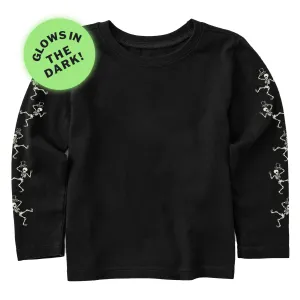 Toddler Dancing Skeletons Long Sleeve Crusher Tee Life is Good