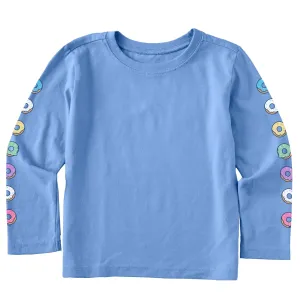 Toddler Donuts Long Sleeve Crusher Tee Life is Good
