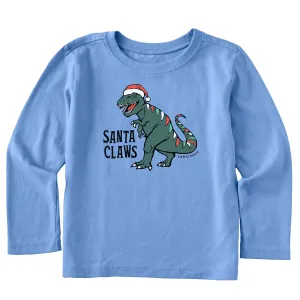 Toddler Santa Claws Dino Long Sleeve Crusher Tee Life is Good