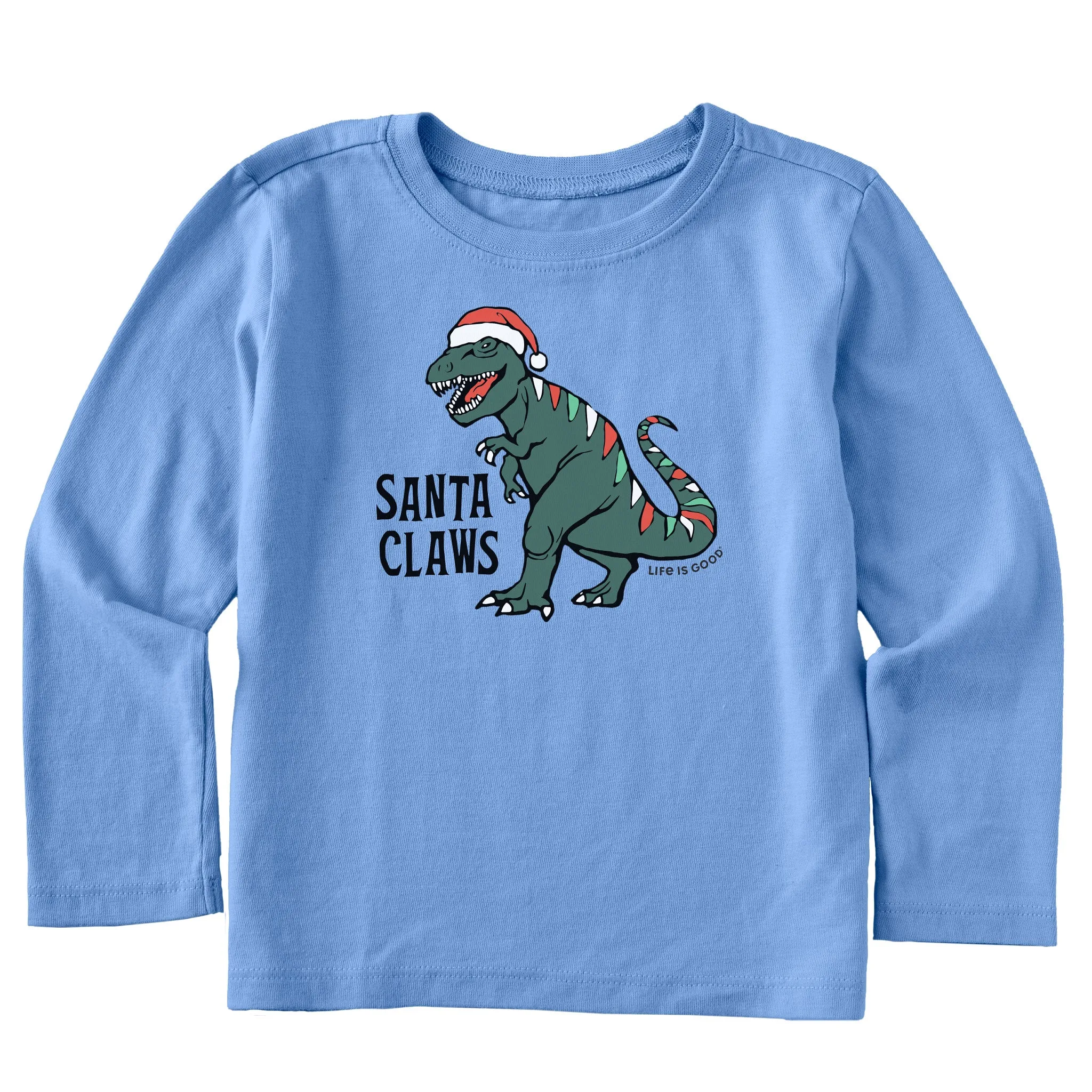 Toddler Santa Claws Dino Long Sleeve Crusher Tee Life is Good