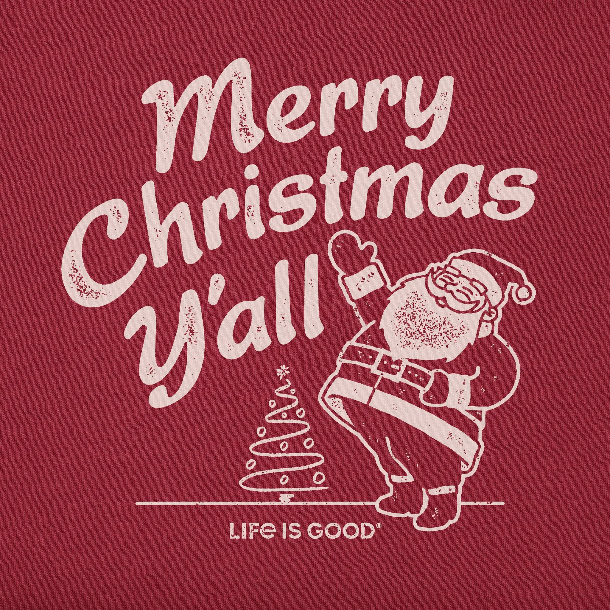 Toddler Santa Merry Christmas Y'all Long Sleeve Crusher Tee Life is Good