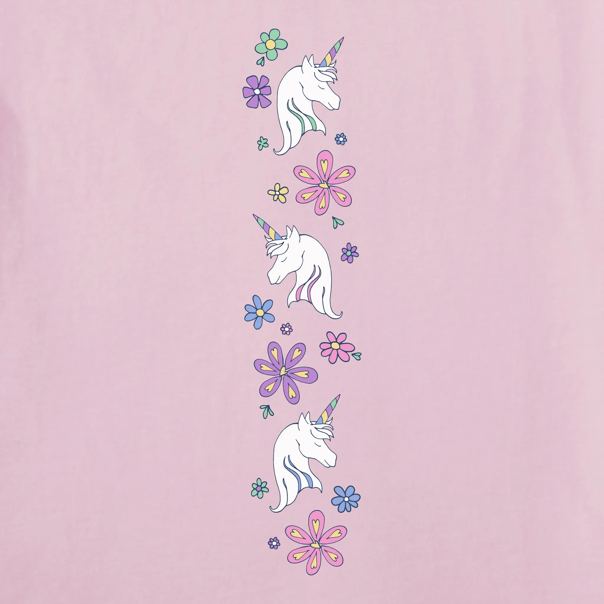 Toddler Unicorn Flowers Long Sleeve Crusher Tee Life is Good