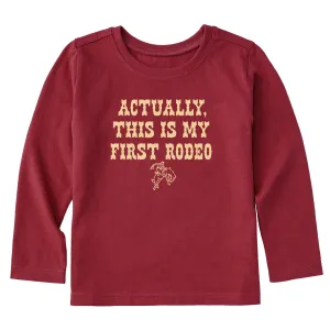 Toddler Woodcut First Rodeo Long Sleeve Crusher Tee Life is Good