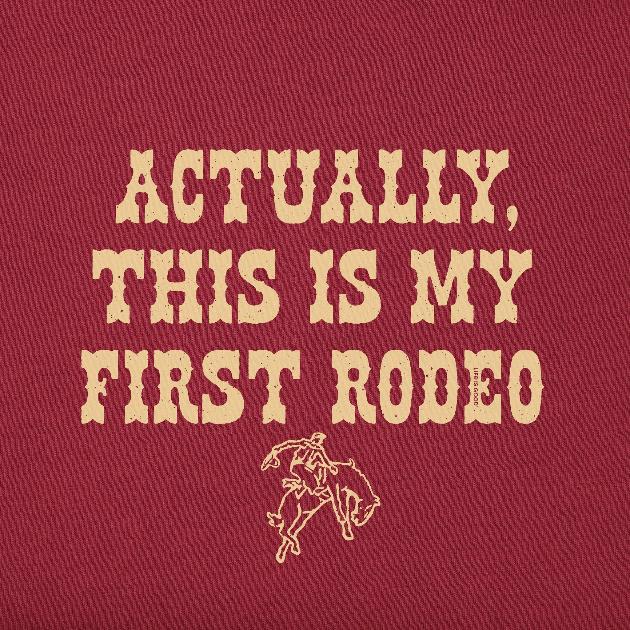 Toddler Woodcut First Rodeo Long Sleeve Crusher Tee Life is Good