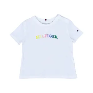 Tommy Hilfiger Kids Girl's White Logo T-Shirt