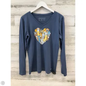 Top Long Sleeve By Life Is Good In Blue, Size: M