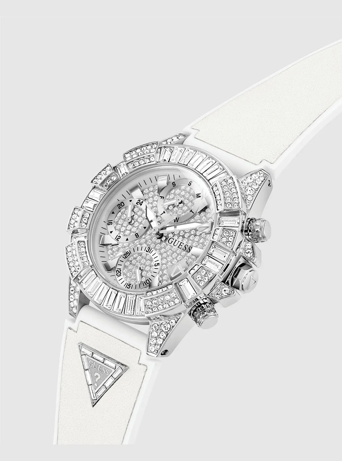 White Iconic 40th Silicone Watch Guess