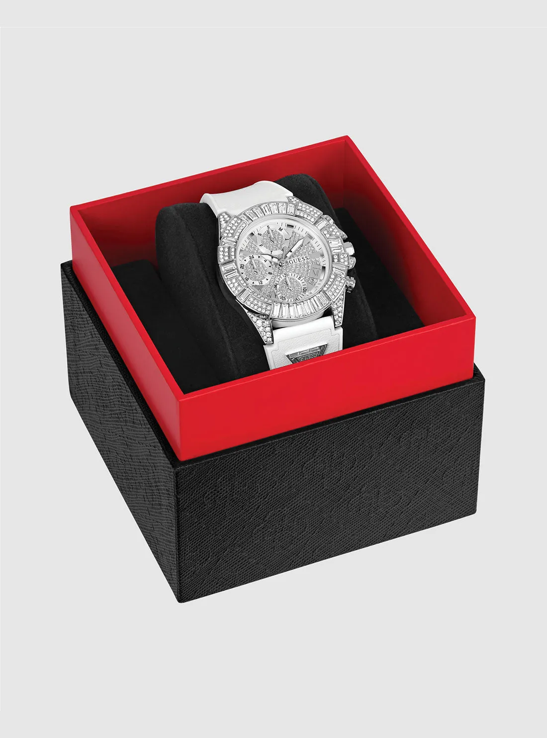 White Iconic 40th Silicone Watch Guess