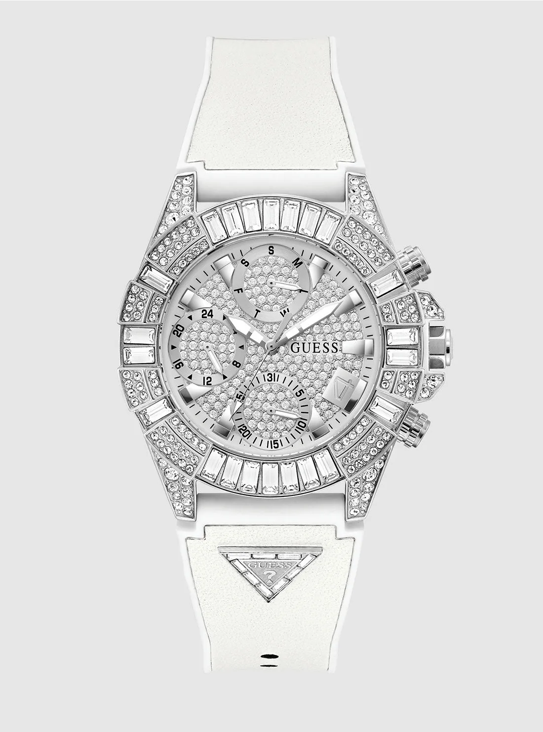 White Iconic 40th Silicone Watch Guess