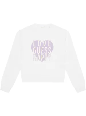 White Long Sleeve Active Top (7-16) Guess