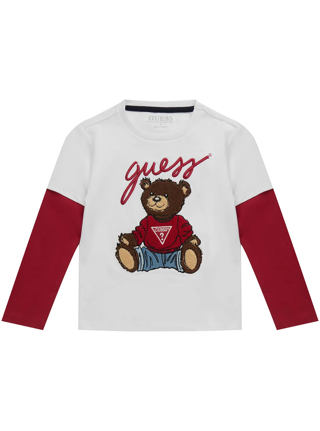 White Red Long Sleeve T-Shirt (2-7) Guess