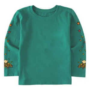 Winnie Falling Leaves Long Sleeve Toddler Crusher Tee Life is Good