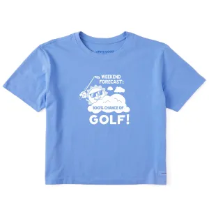Women's 100% Chance of Golf Short Sleeve Crusher Boxy Tee Life is Good