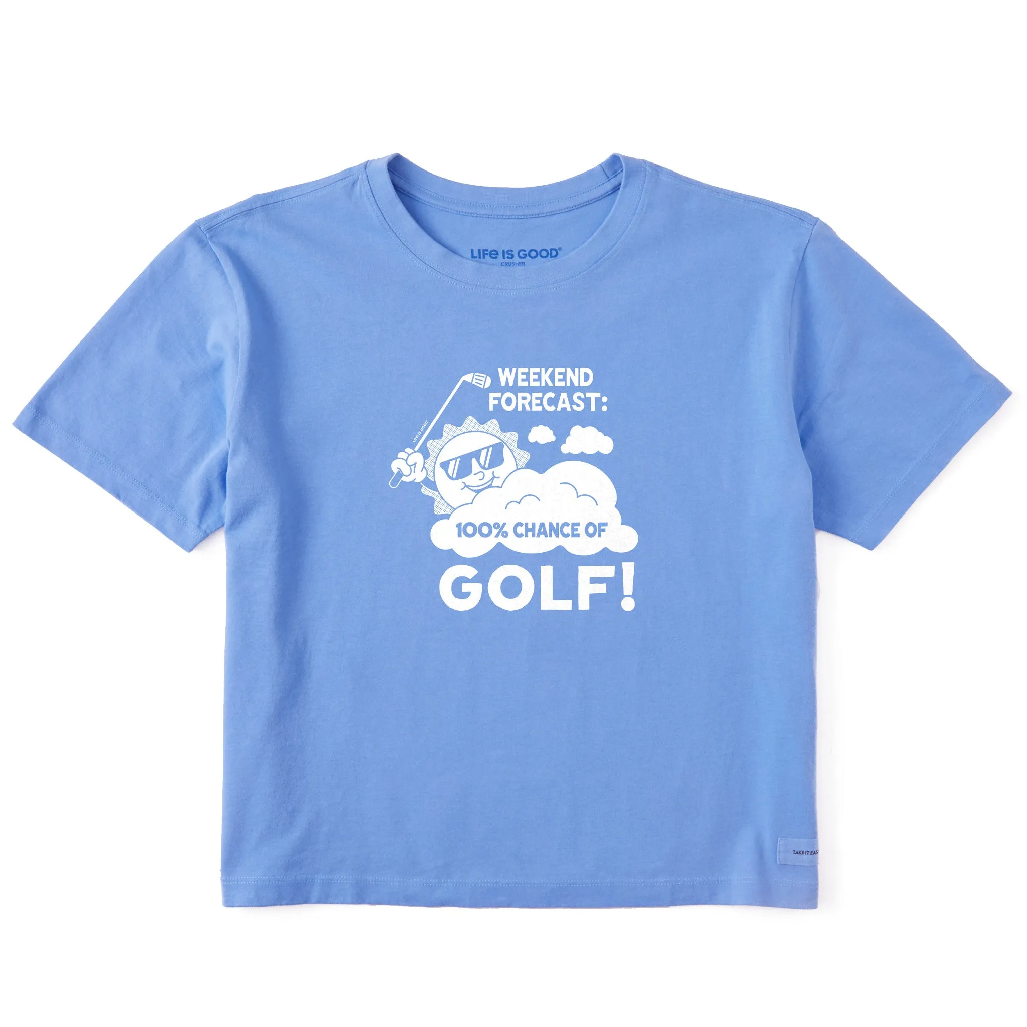 Women's 100% Chance of Golf Short Sleeve Crusher Boxy Tee Life is Good